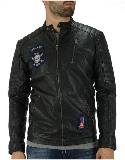 Jack & Jones Man Leather Jacket "RICHARD"