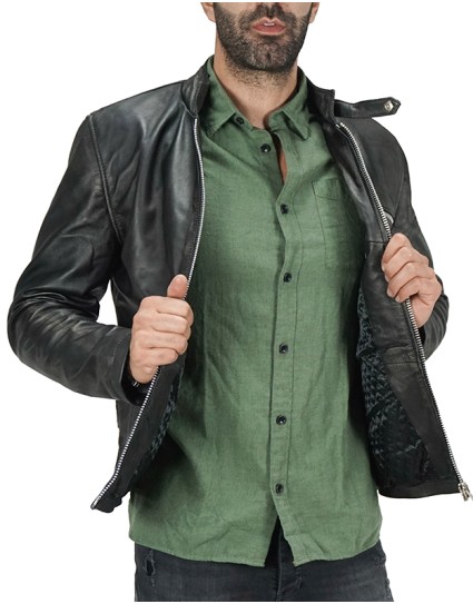 Network Man Leather Jacket "FONDA"
