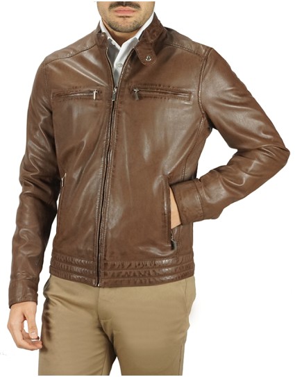 Mays & Rose Man Leather Jacket "GEVPRNO"