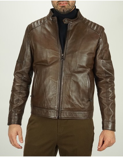 Massimo Veneziani Man Leather Jacket "BIKER"