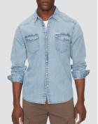 Guess Man Shirt  Light Denim