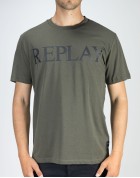 Replay Man T-shirt "LETTERING" Khaki